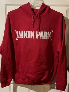 Linkin Park Official Cardinal Red “Hybrid Theory” Pullover Hoodie with Backhit